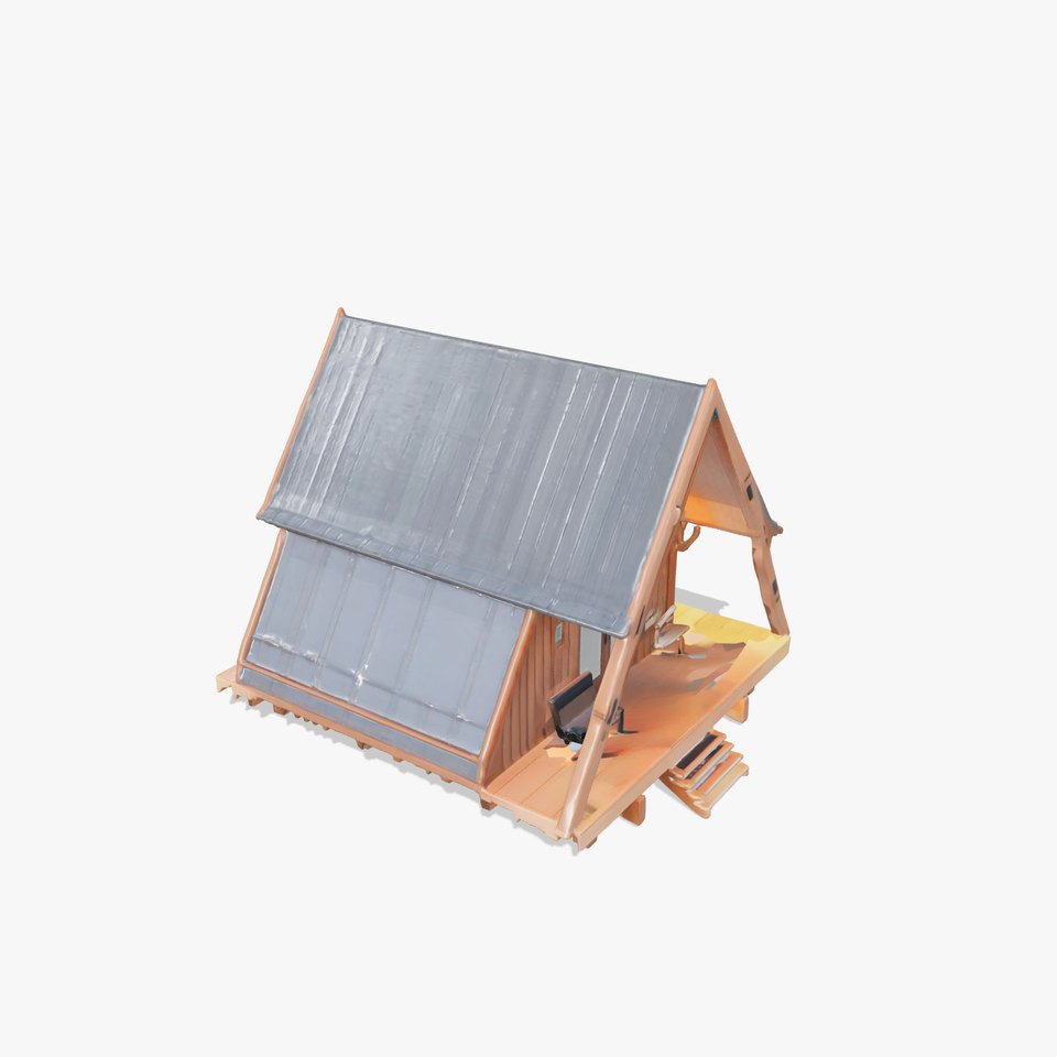 Stylized A-frame Cabin Futuristic Twist model pack